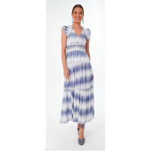 Tuckernuck SAYLOR
Creme and Blue Kalin Maxi Dress Size L ~ excellent